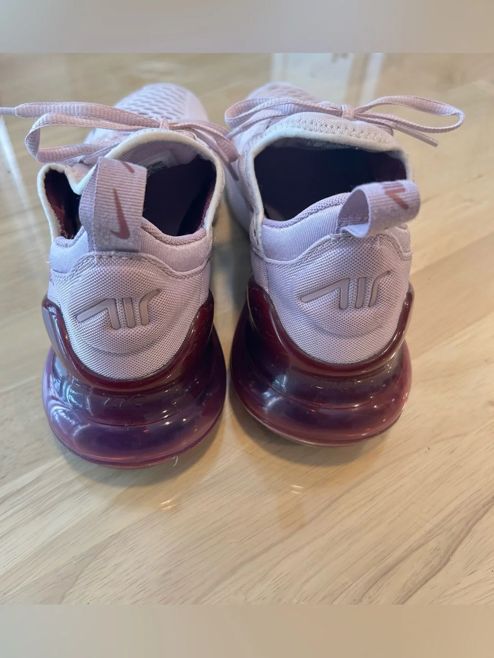 Nike Women's Light Pink and Plum Air Max 270 Sneakers - Picture 4 of 7